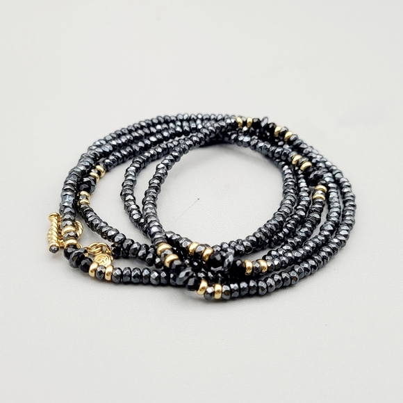 David Yurman Osetra Tweejoux Necklace with Hematine, Black Onyx and 18K Gold - Picture 8 of 15